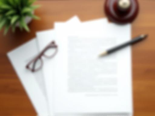 Stack of legal documents and a pen on a desk